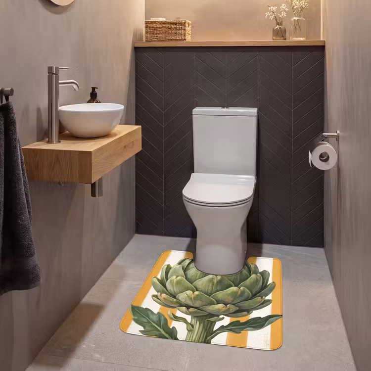 WC Mat - Artichoke - Modern - Vegetable - Artisjok - Modern - Groente WCmat U-uitsnede middel