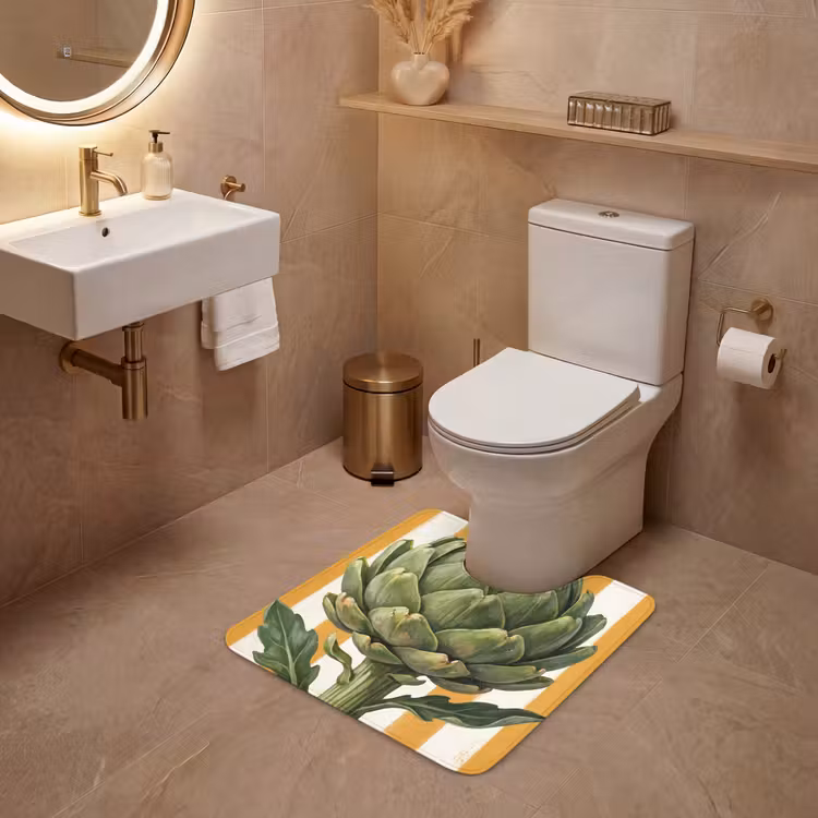 WC Mat - Artichoke - Modern - Vegetable - Artisjok - Modern - Groente WCmat U-uitsnede middel