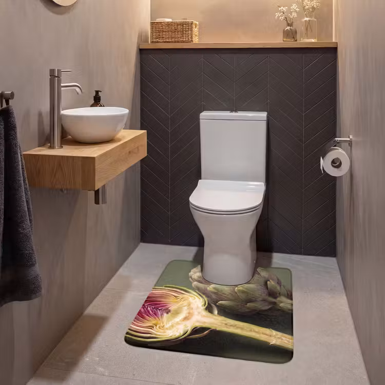 WC Mat - Artichoke - Purple - Food - Artisjok - Paars - Voedsel WCmat U-uitsnede middel