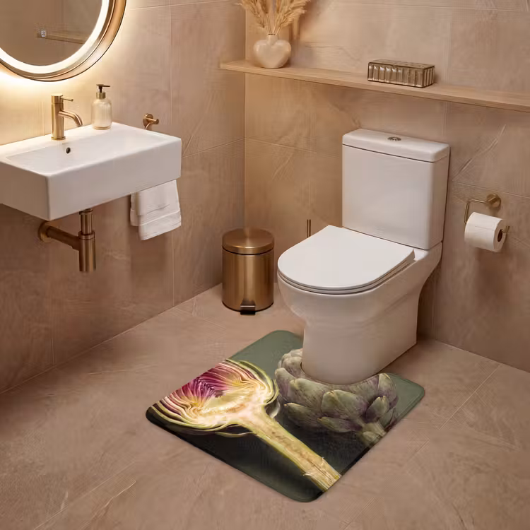 WC Mat - Artichoke - Purple - Food - Artisjok - Paars - Voedsel WCmat U-uitsnede middel