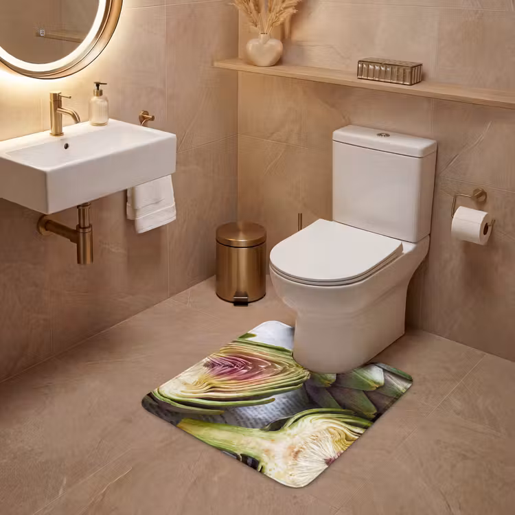 WC Mat - Artichoke - Sliced - Food - Artisjok - Doorgesneden - Eten WCmat U-uitsnede middel