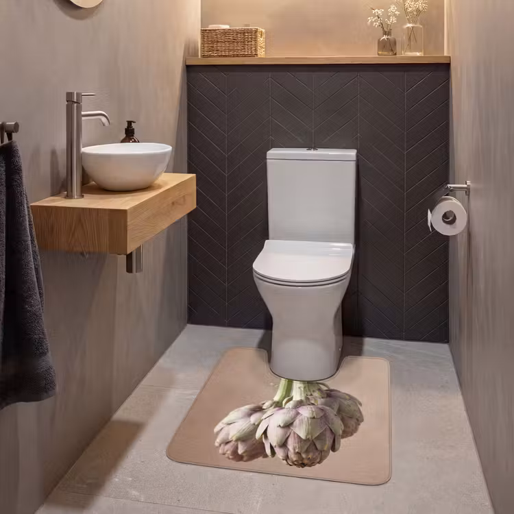 WC Mat - Artichokes - Hanging - Vegetables - Artisjokken - Hangend - Groenten WCmat U-uitsnede middel