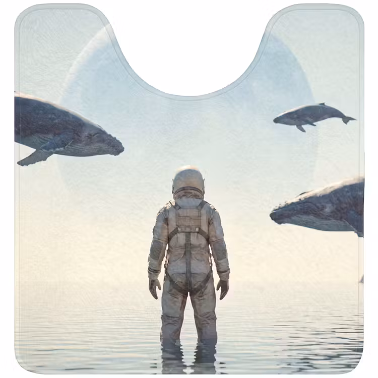 WC Mat - Astronaut - Whale - Fantasy - Ruimtevaarder - Walvis - Fantasie WCmat U-uitsnede middel