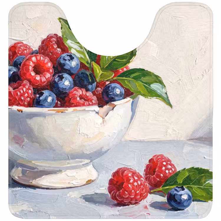 WC Mat - Berries - Bowl - Food - Bessen - Kom - Eten WCmat U-uitsnede middel
