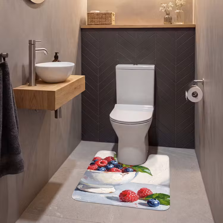 WC Mat - Berries - Bowl - Food - Bessen - Kom - Eten WCmat U-uitsnede middel