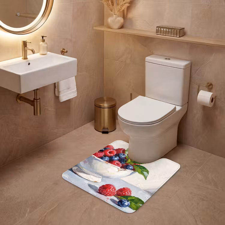 WC Mat - Berries - Bowl - Food - Bessen - Kom - Eten WCmat U-uitsnede middel