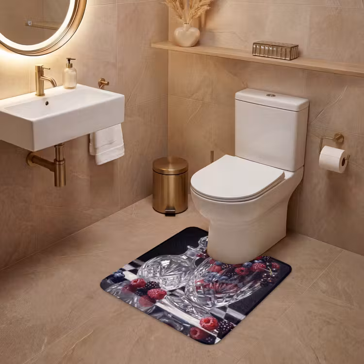 WC Mat - Berries - Crystal - Still Life - Bessen - Kristal - Stilleven WCmat U-uitsnede middel