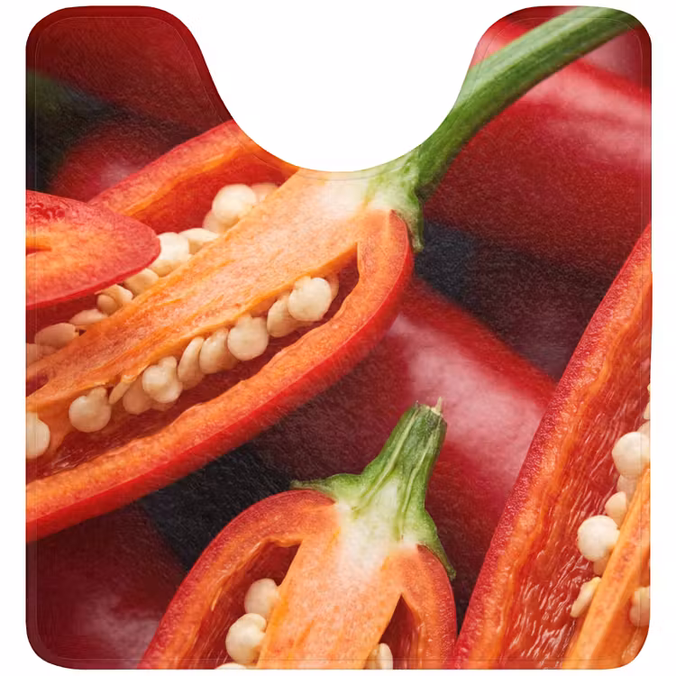 WC Mat - Chili Pepper - Open - Red - Chilipeper - Open - Rood WCmat U-uitsnede middel