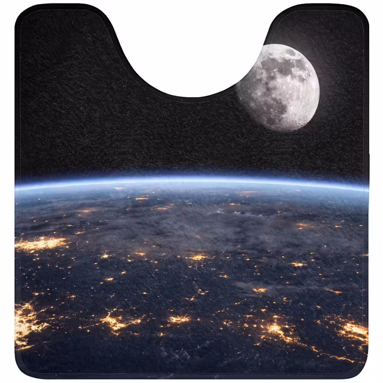 WC Mat - Earth - Night - Space - Aarde - Nacht - Ruimte WCmat U-uitsnede middel
