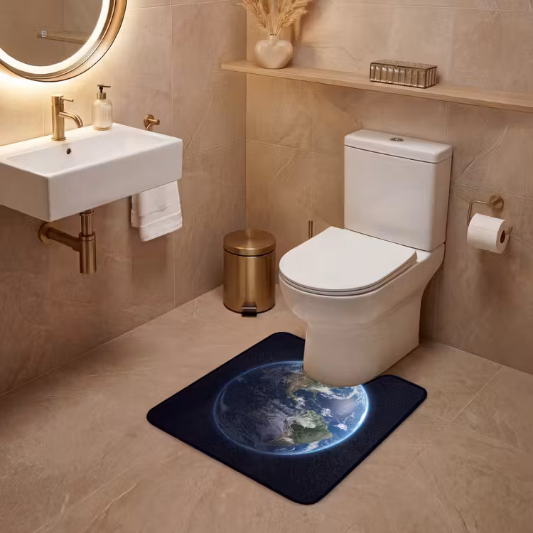 WC Mat - Earth - Space - Cosmos - Aarde - Ruimte - Kosmos WCmat U-uitsnede middel