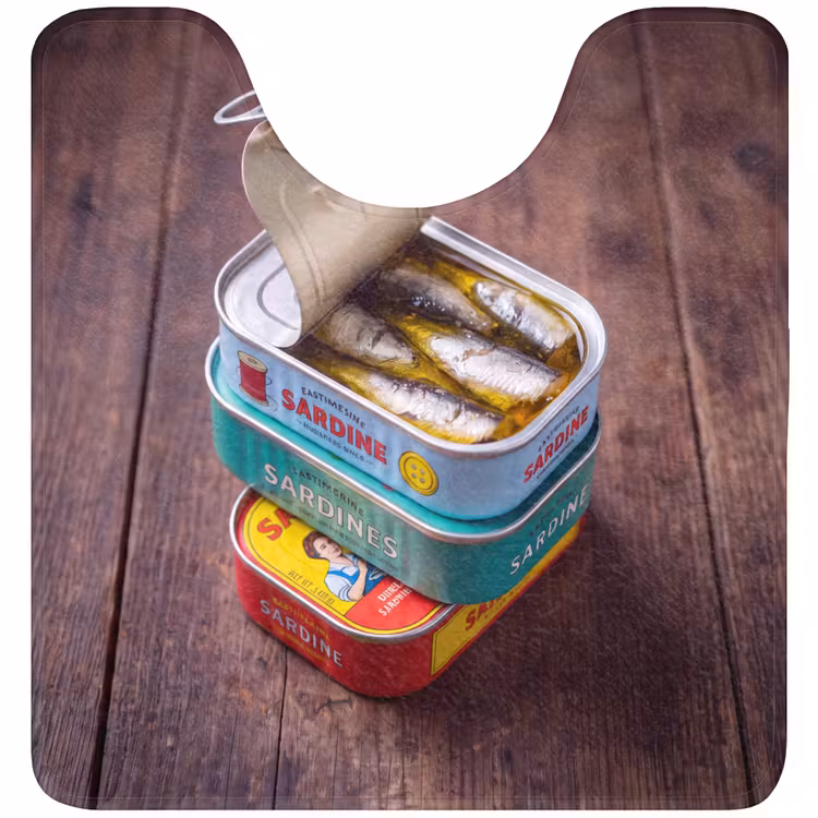 WC Mat - Fish - Cans - Kitchen - Vis - Blikjes - Keuken WCmat U-uitsnede middel