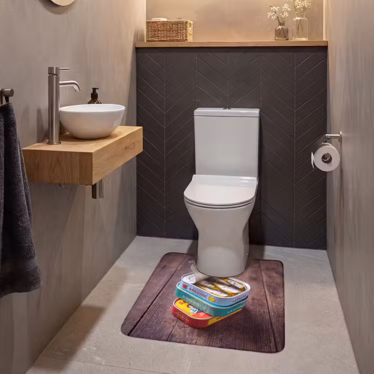 WC Mat - Fish - Cans - Kitchen - Vis - Blikjes - Keuken WCmat U-uitsnede middel