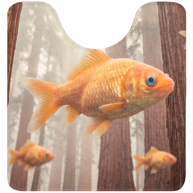 WC Mat - Fish - Forest - Fantasy - Vis - Bos - Fantasie WCmat U-uitsnede middel