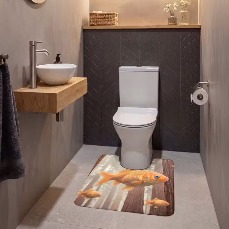 WC Mat - Fish - Forest - Fantasy - Vis - Bos - Fantasie WCmat U-uitsnede middel