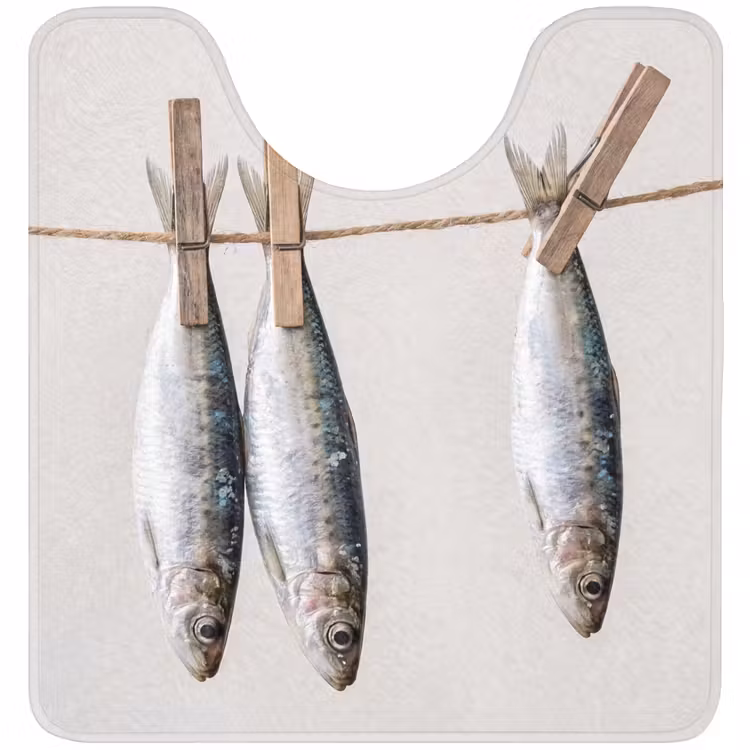 WC Mat - Fish - Hanging - Food - Vis - Hangend - Eten WCmat U-uitsnede middel