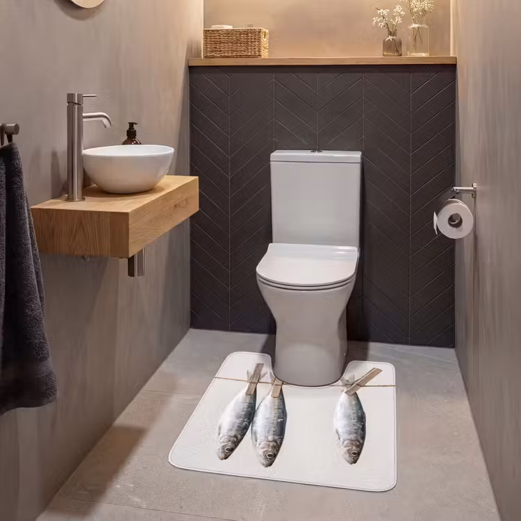 WC Mat - Fish - Hanging - Food - Vis - Hangend - Eten WCmat U-uitsnede middel