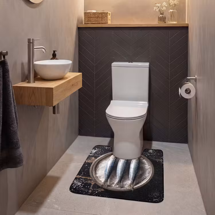 WC Mat - Fish - Salt - Food - Vis - Zout - Eten WCmat U-uitsnede middel