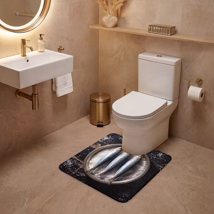 WC Mat - Fish - Salt - Food - Vis - Zout - Eten WCmat U-uitsnede middel