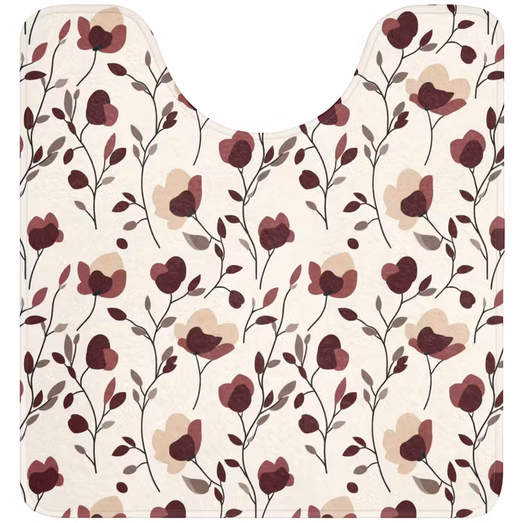Bloemen - Botanisch - Bordeaux WCmat U-uitsnede middel 1014 -3d