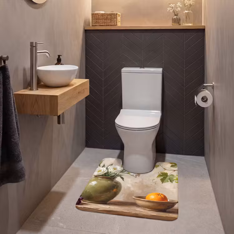 WC Mat - Flowers - Fruit - Still Life - Bloemen - Fruit - Stilleven WCmat U-uitsnede middel