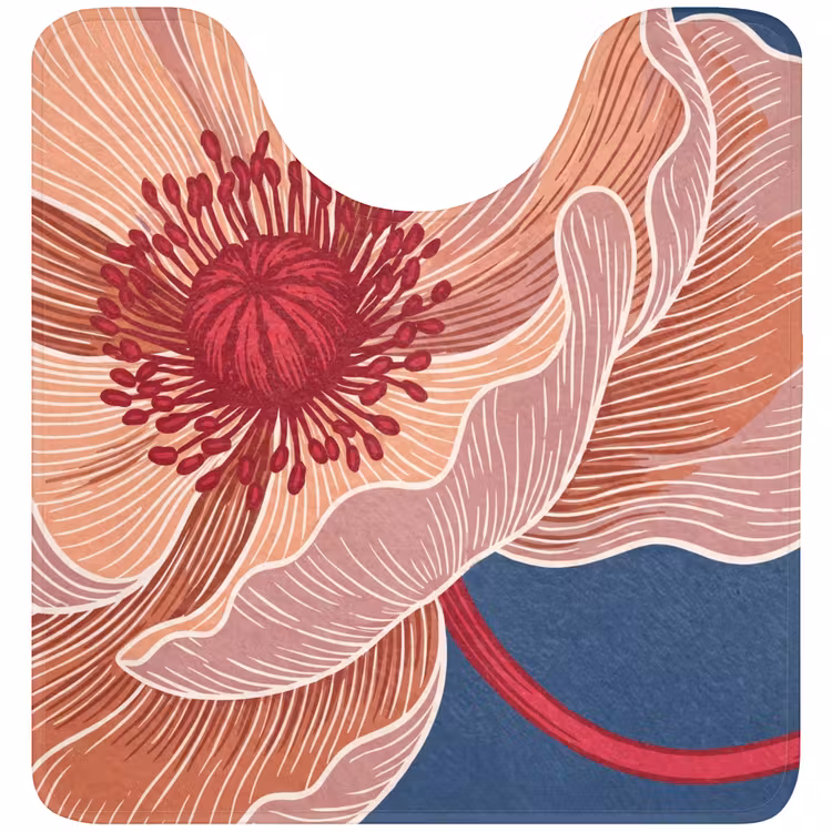 WC Mat - Flowers - Modern - Abstract - Bloemen - Modern - Abstract WCmat U-uitsnede middel