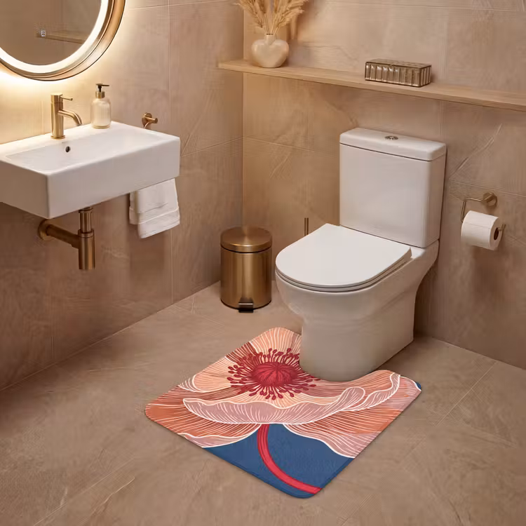 WC Mat - Flowers - Modern - Abstract - Bloemen - Modern - Abstract WCmat U-uitsnede middel