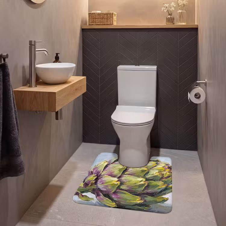 WC Mat - Food - Artichoke - Modern - Eten - Artisjok - Modern WCmat U-uitsnede middel
