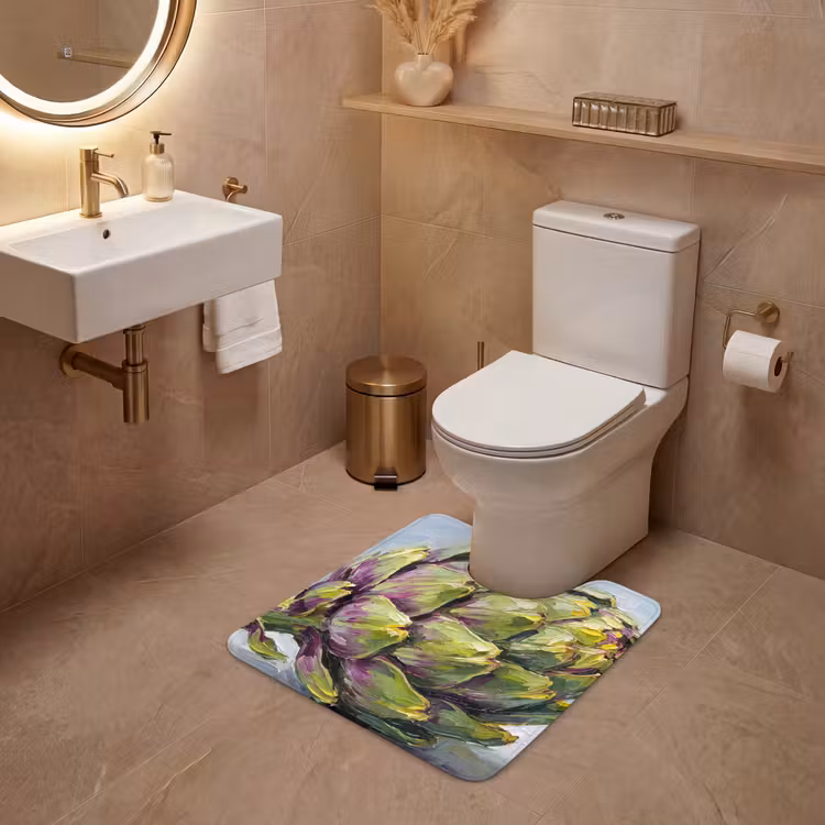 WC Mat - Food - Artichoke - Modern - Eten - Artisjok - Modern WCmat U-uitsnede middel