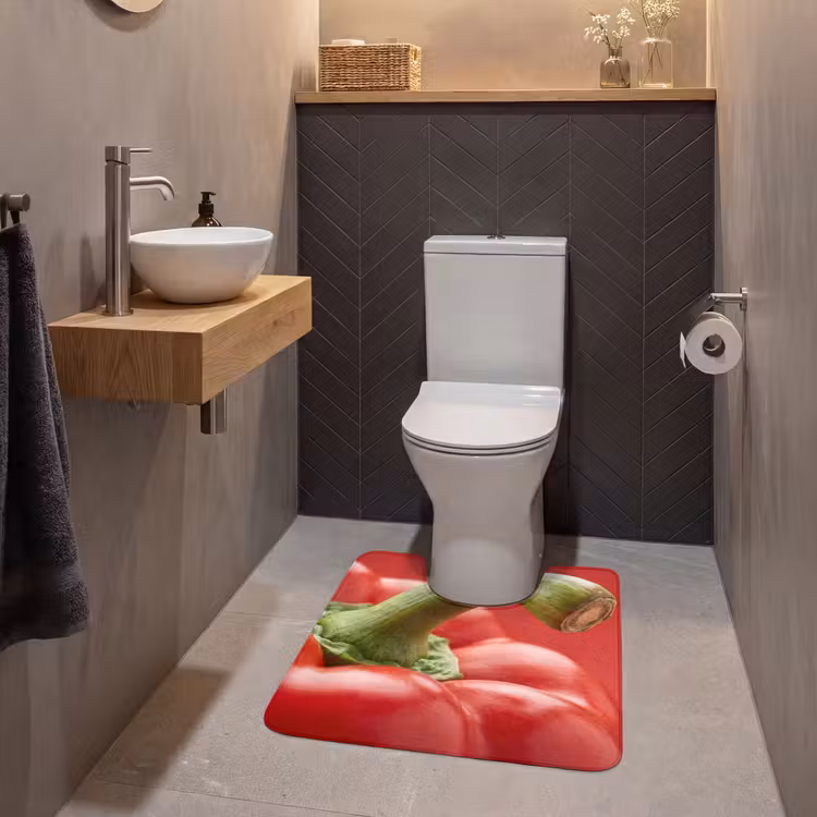 WC Mat - Food - Bell Pepper - Red - Eten - Paprika - Rood WCmat U-uitsnede middel