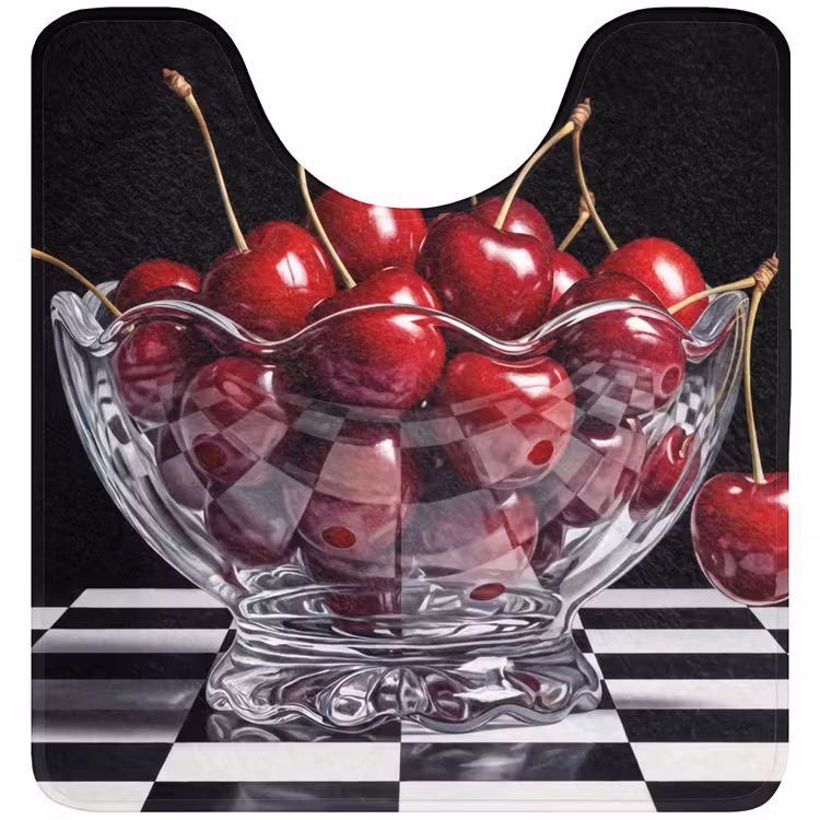 WC Mat - Food - Cherries - Red - Eten - Kersen - Rood WCmat U-uitsnede middel