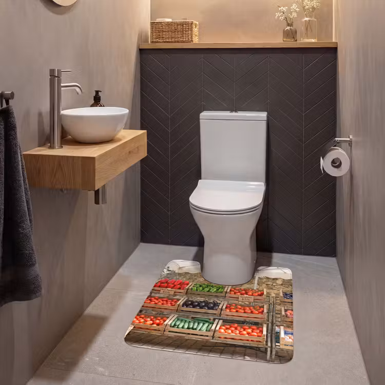 WC Mat - Food - Market - Fresh - Eten - Markt - Vers WCmat U-uitsnede middel