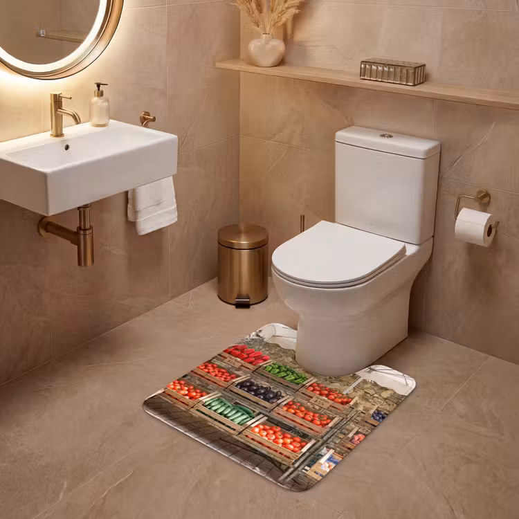 WC Mat - Food - Market - Fresh - Eten - Markt - Vers WCmat U-uitsnede middel