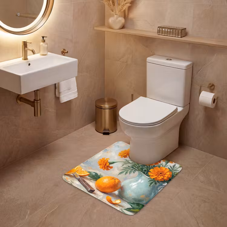 WC Mat - Food - Orange - Art - Eten - Oranje - Kunst WCmat U-uitsnede middel