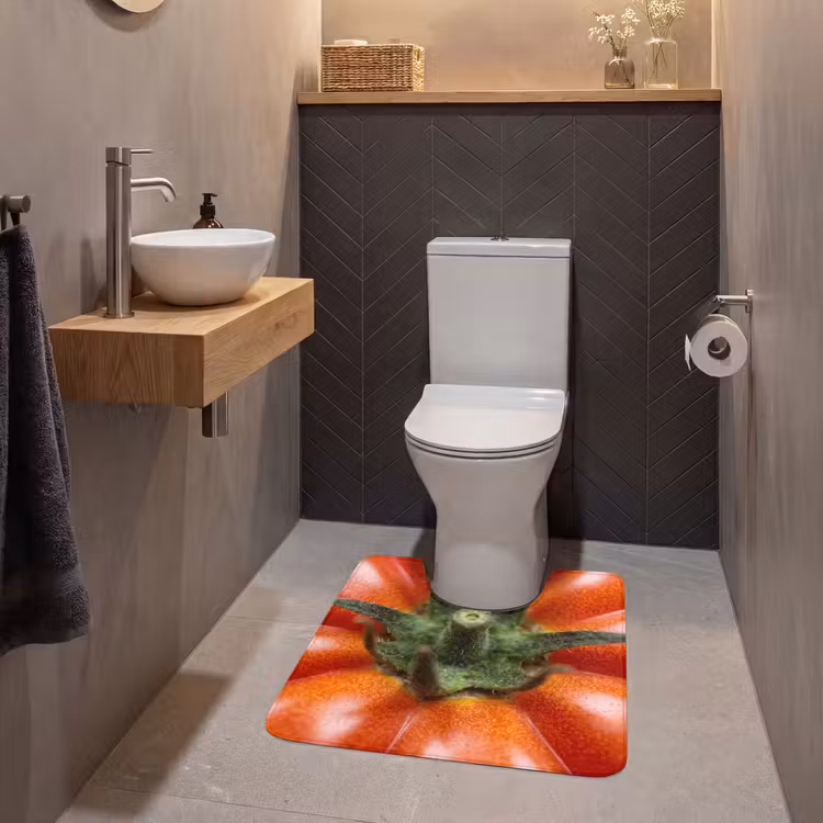 WC Mat - Food - Tomato - Red - Eten - Tomaat - Rood WCmat U-uitsnede middel
