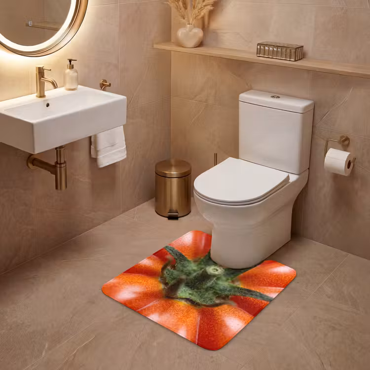 WC Mat - Food - Tomato - Red - Eten - Tomaat - Rood WCmat U-uitsnede middel