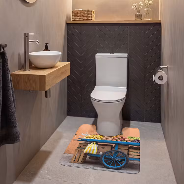 WC Mat - Fruit - Cart - Street - Fruit - Kar - Straat WCmat U-uitsnede middel