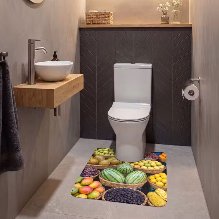 WC Mat - Fruit - Market - Colorful - Fruit - Markt - Kleurrijk WCmat U-uitsnede middel