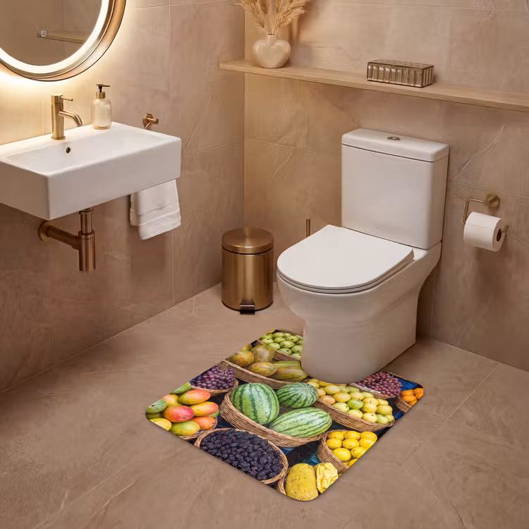 WC Mat - Fruit - Market - Colorful - Fruit - Markt - Kleurrijk WCmat U-uitsnede middel