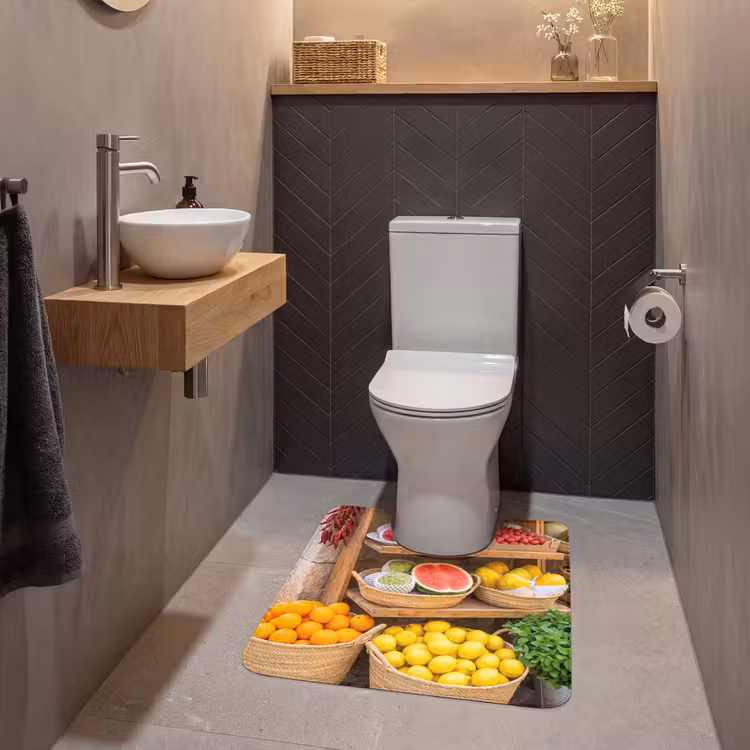 WC Mat - Fruit - Market - Fresh - Fruit - Markt - Vers WCmat U-uitsnede middel