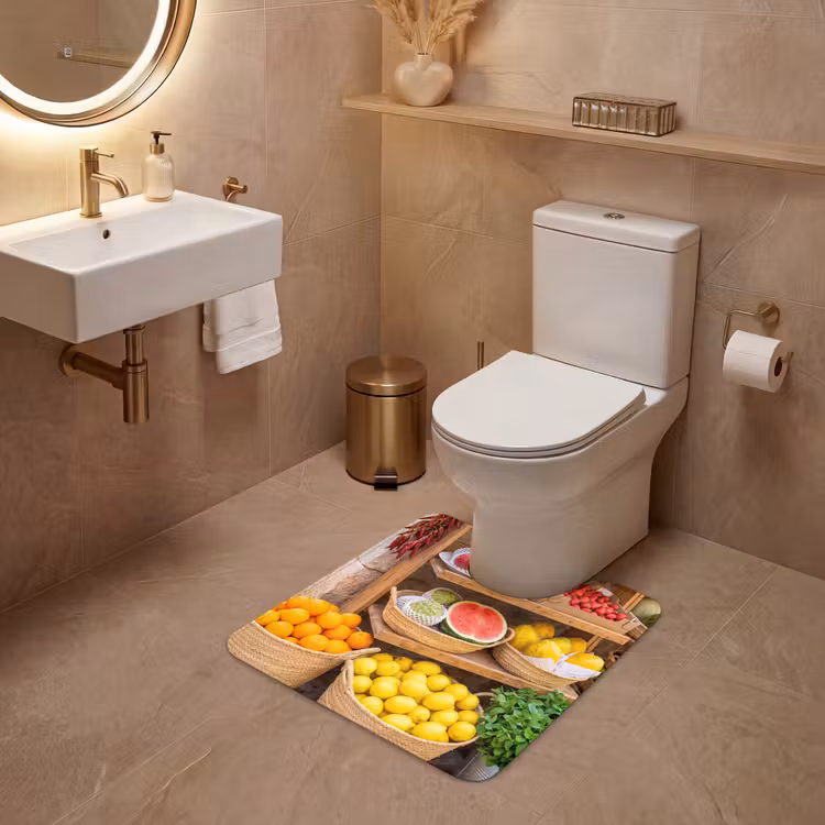 WC Mat - Fruit - Market - Fresh - Fruit - Markt - Vers WCmat U-uitsnede middel