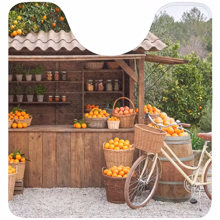 WC Mat - Fruit - Market - Rural - Fruit - Markt - Landelijk WCmat U-uitsnede middel