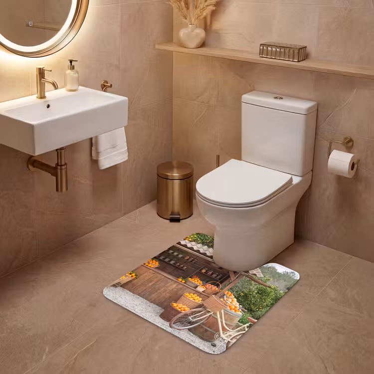 WC Mat - Fruit - Market - Rural - Fruit - Markt - Landelijk WCmat U-uitsnede middel