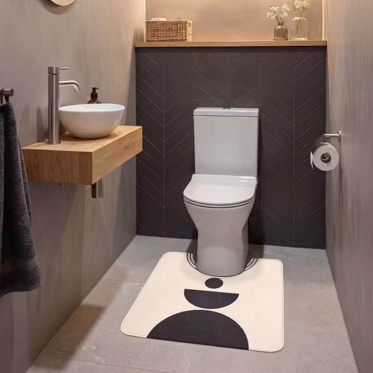 WC Mat - Geometric Balance - Art - Geometrische balans - Kunst WCmat U-uitsnede middel