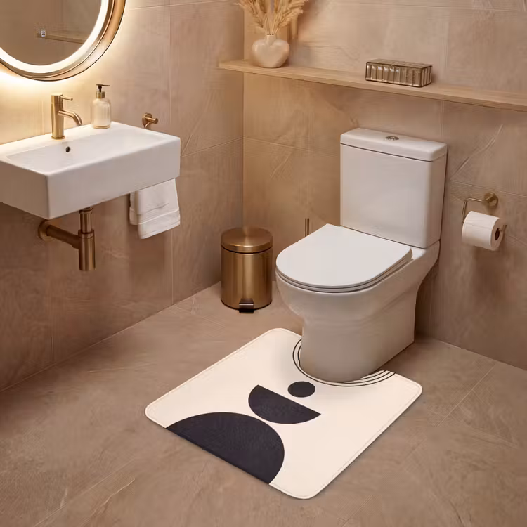 WC Mat - Geometric Balance - Art - Geometrische balans - Kunst WCmat U-uitsnede middel