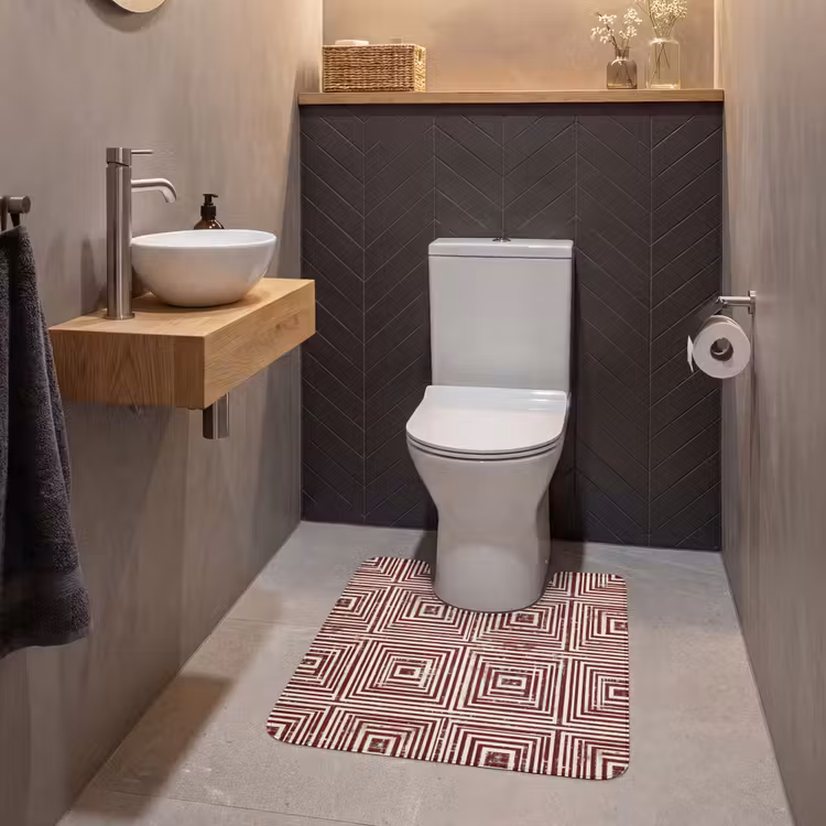 Geometrisch - Patroon - Rood WCmat U-uitsnede middel 1014 -sfeer2