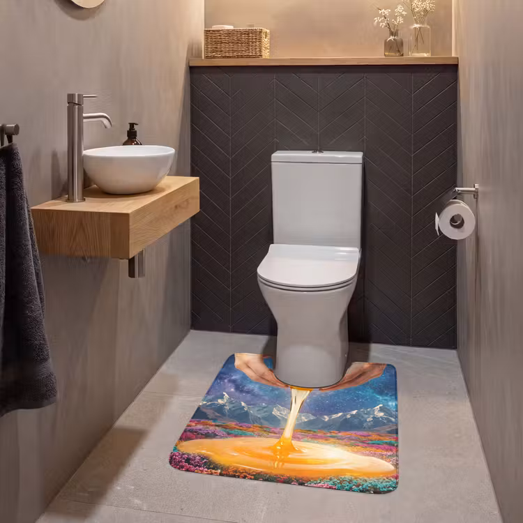 WC Mat - Hands - Egg - Surrealism - Handen - Ei - Surrealisme WCmat U-uitsnede middel