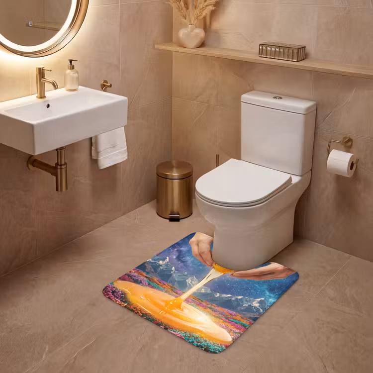 WC Mat - Hands - Egg - Surrealism - Handen - Ei - Surrealisme WCmat U-uitsnede middel