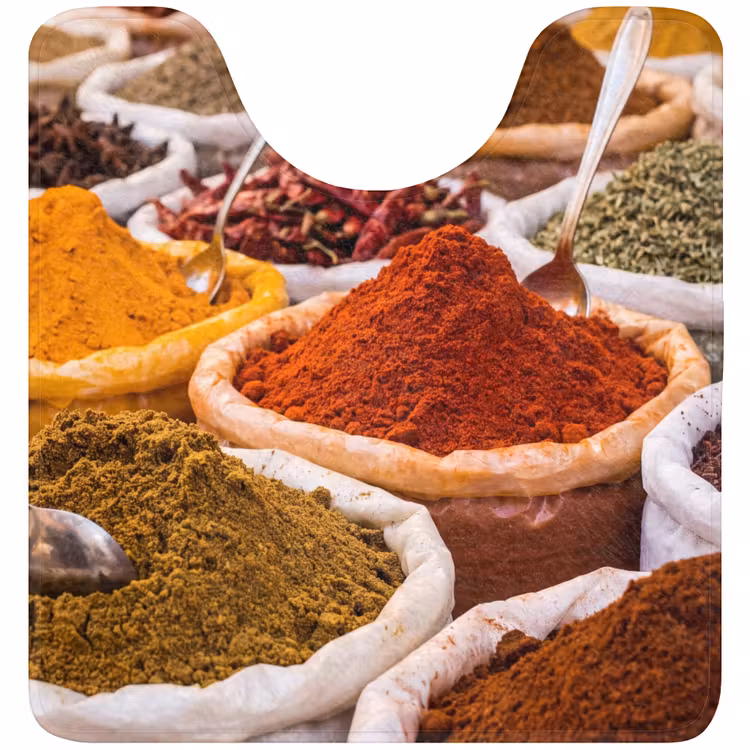 WC Mat - Herbs - Market - Food - Kruiden - Markt - Eten WCmat U-uitsnede middel