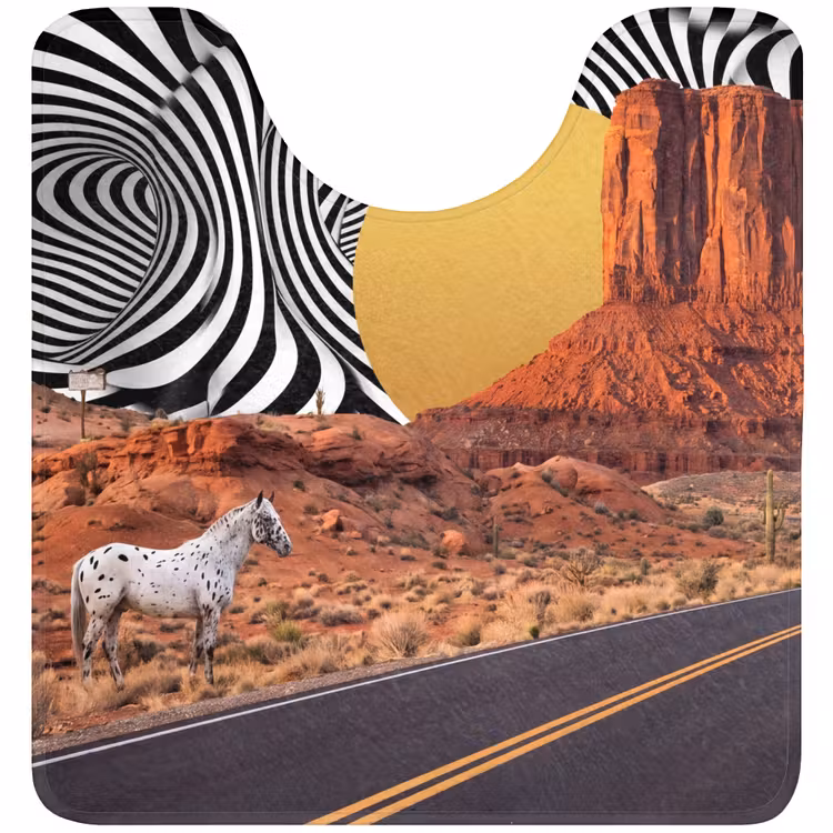 WC Mat - Horse - Desert - Nature - Paard - Woestijn - Natuur WCmat U-uitsnede middel