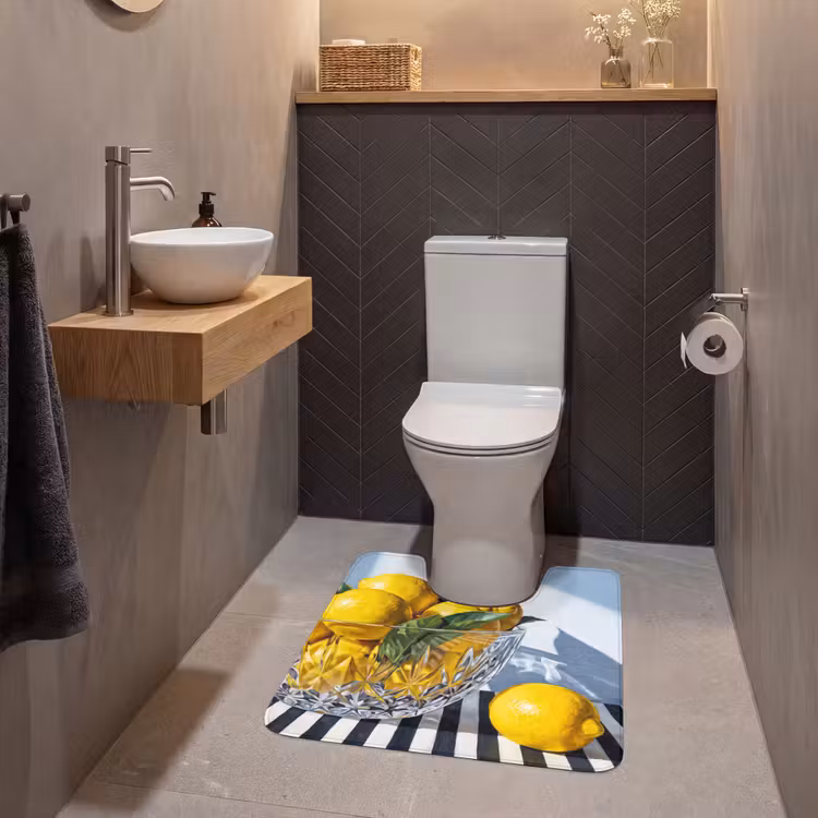 WC Mat - Lemons - Fruit - Yellow - Citroenen - Fruit - Geel WCmat U-uitsnede middel